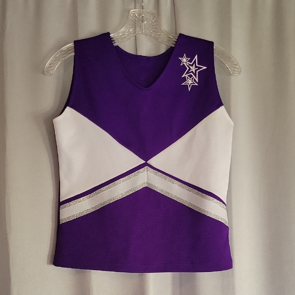 Vibrant Purple and White Cheerleader Costume for Women - Picture 2 of 5